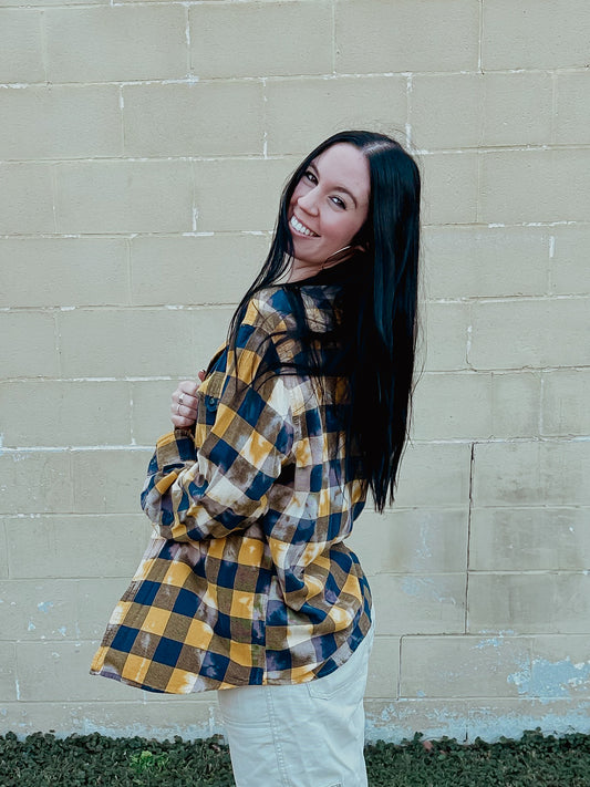 Yellow & Blue Checkered Flannel