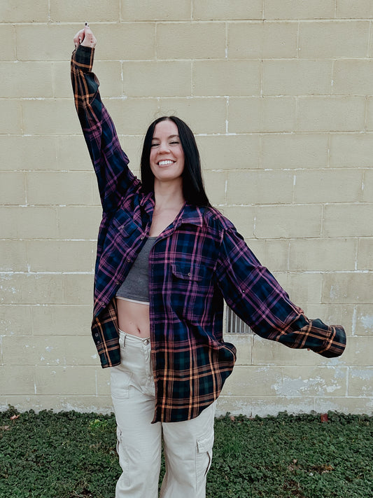 Pink and Orange Fade Flannel